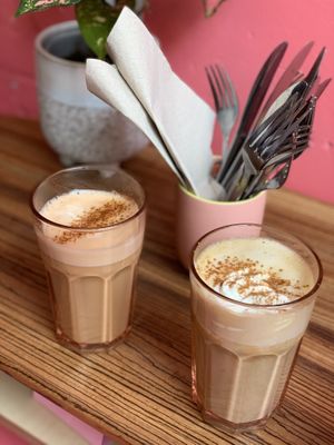 Best vegan pumpkin spice latte with whipped cream!  at Life's a Peach in Utrecht