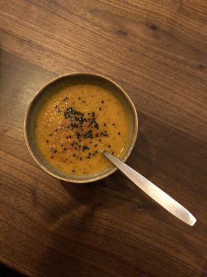 Pumpkin soup  at Life's a Peach in Utrecht