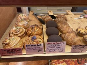 Dec 2023. The Bosche bombolone is quite good, but the chocolate is bitter. at Life's a Peach in Utrecht