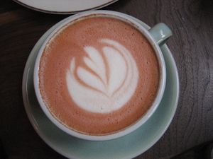 peach latte  at Life's a Peach in Utrecht