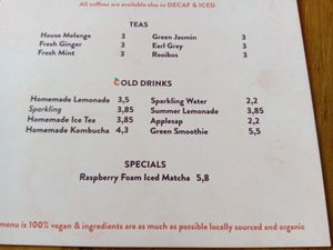 Tea and cold drinks menu (summer 2025) at Life's a Peach in Utrecht