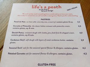 Pastry menu (summer 2025) at Life's a Peach in Utrecht