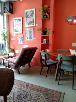 Inside the cafe (summer 2025) at Life's a Peach in Utrecht