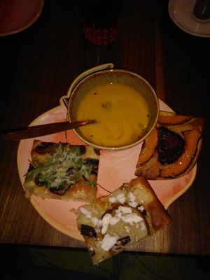 Soup plus assorted yummies at Life's a Peach in Utrecht