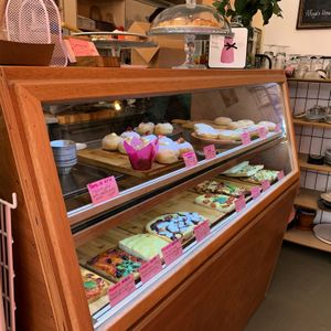 Focaccia on bottom, sweets on top at Life's a Peach in Utrecht