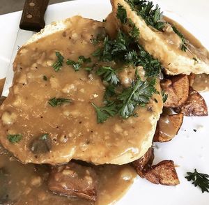 Biscuits & gravy w/ breakfast potatoes  at The Modern Vegan in San Diego
