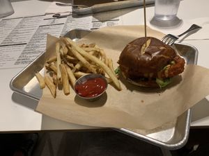 Buffalo chicken sandwich. Amazing!!! at The Modern Vegan in San Diego