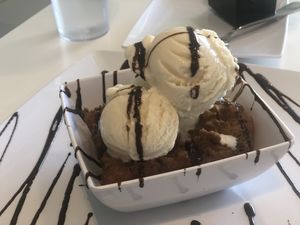 Deep fried banana bread! at The Modern Vegan in San Diego