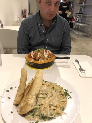 Mac n cheese, chicken Alfredo  at The Modern Vegan in San Diego