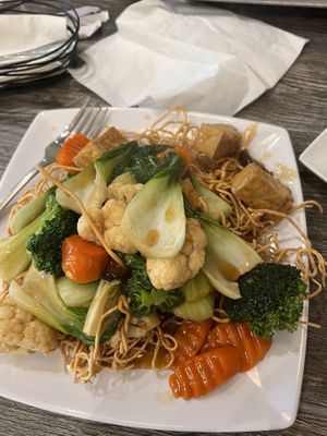 Crunchy chow mein  at Saigon Vegan in Garden Grove