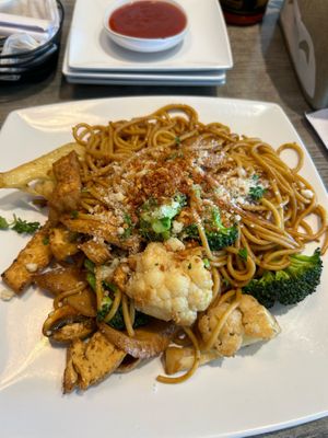 garlic noodles—TO DIE FOR! at Saigon Vegan in Garden Grove