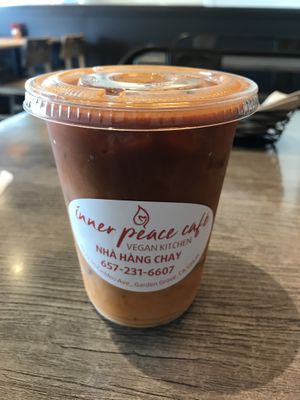 Iced Thai tea  at Saigon Vegan in Garden Grove