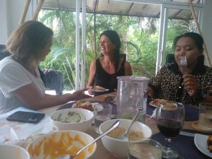 Tasting cheese at vegan cheese workshop at Koh Phangan Vegan Cooking School in Koh Phangan