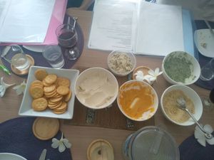 Cheeses we made at vegan cheese workshop at Koh Phangan Vegan Cooking School in Koh Phangan