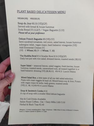 Menu at Thyme Out in Dingle