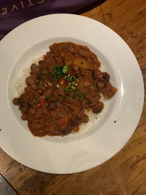 VEGAN SPICEY FIVE BEAN CHILLI   at The Clachaig Inn in Ballachulish