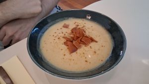 Red lentils curry cream at Beirut in Valencia