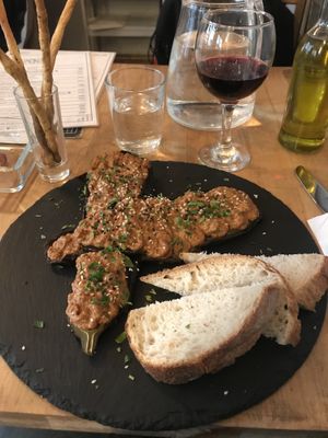 Stuffed aubergine  at Vas Manci in Budapest