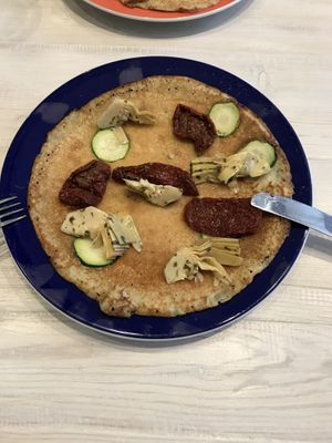 Artichoke, courgette and  sun dried tomato 9" at My Old Dutch in London