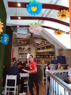 Entrance and bar area at My Old Dutch in London