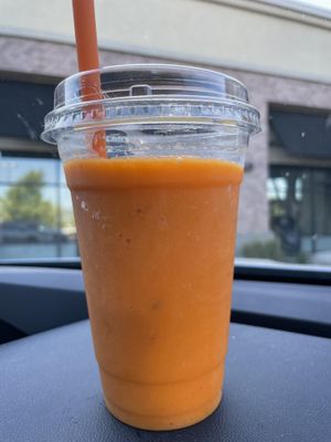 Carrot binge smoothie (yum)  at SPiN in Medford