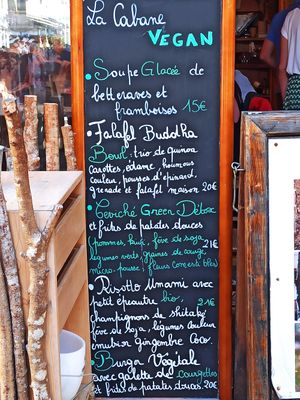 Vegan menu at La Cabane  in Annecy