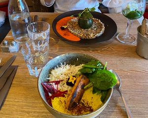 curry de lentilles avec tofu  at La Cabane  in Annecy