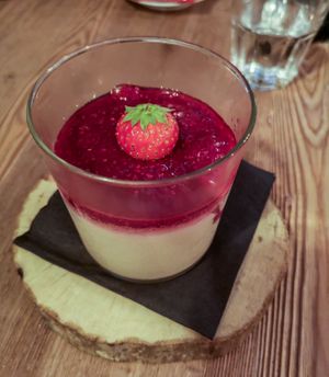 Panna cota vegan at La Cabane  in Annecy