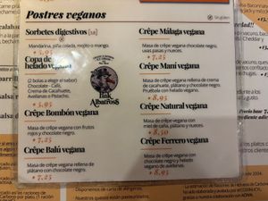 Carta postres  at Eh Voilà in Valladolid