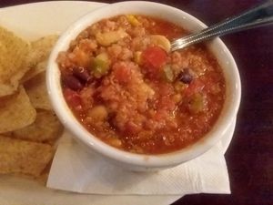 A small Meatless Chili at Naples Flatbread in Naples