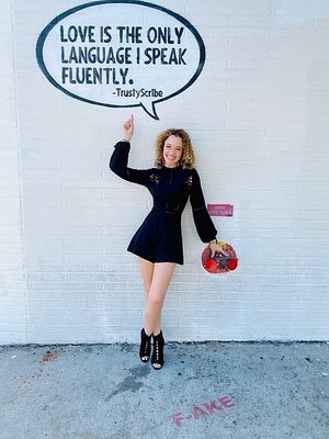 Vegan romper and vegan shoes  at Blue District in Los Angeles