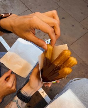 Churros with chocolate !  at The Cream in Barcelona