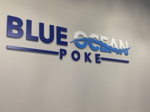 Logo at Blue Ocean Poke in Deerfield Beach