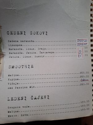 The "cedeni sokovi" are hand-made and vegan! at Biro Kaferteria in Nis