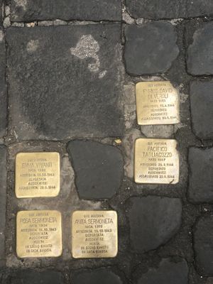 Do look out for these in the Jewish quarter around the Gran Caffe, they are easily missed. at Gran Caffe in Rome