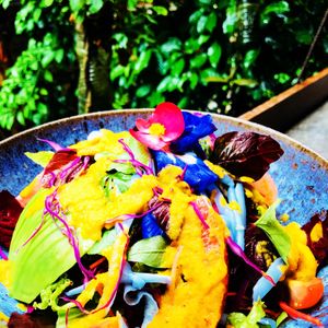 Indigo garden salad - fresh-unique-local -organic at Indigo Herbal Kitchen in Ubud