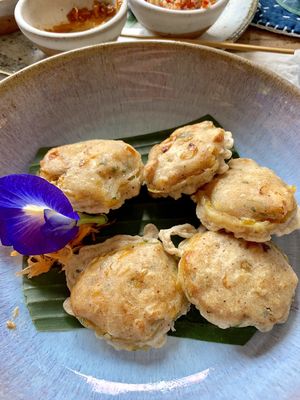 Perkedel (was delicious, definitely ask sauce with it) at Indigo Herbal Kitchen in Ubud