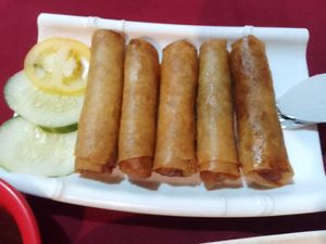 Spring rolls at Namaskar Vegetarian Restaurant in Puerto Princesa
