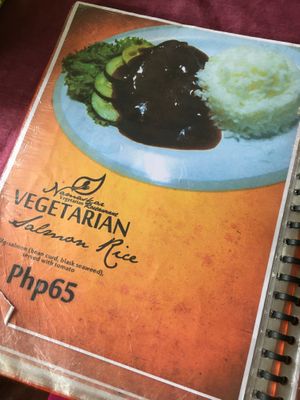 salmon dish at Namaskar Vegetarian Restaurant in Puerto Princesa