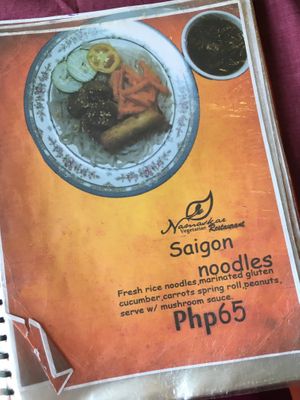 noodle dish at Namaskar Vegetarian Restaurant in Puerto Princesa