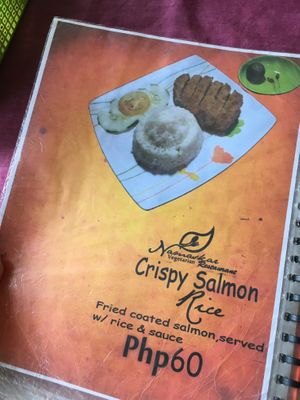 salmon dish at Namaskar Vegetarian Restaurant in Puerto Princesa