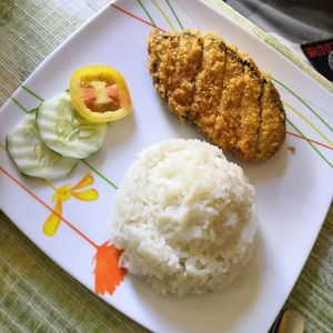 Salmon steak at Namaskar Vegetarian Restaurant in Puerto Princesa