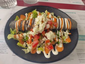 Sweet potato and feta taquito (vegetarian order) at Wahaca - Southbank Centre in South East London