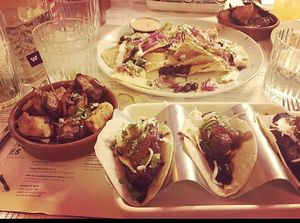 Sharing items at Wahaca - Southbank Centre in South East London