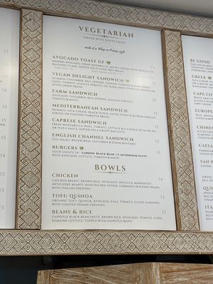 Menu at John's Garden Cafe in Malibu