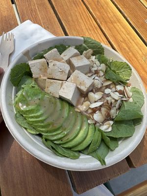 Tofu quinoa bowl (the quinoa was underneath!)  at John's Garden Cafe in Malibu