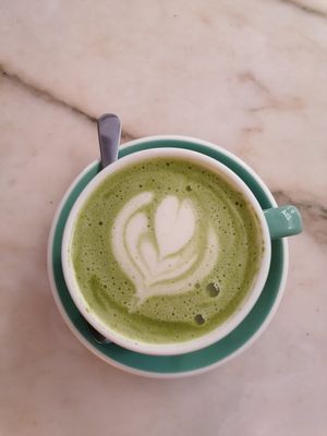 Matcha latte at La Masala Cafe in Barcelona