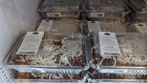 Frozen pizza to go at The Cackling Goose Market and Bakery Cafe in Sackville