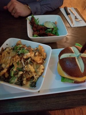 Anml fries, wings and captain burger at Bowhead Pub in Montreal