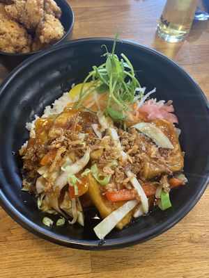 Tofu rice bowl at Ebisu in Weston-super-mare